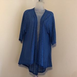💫 LuLaRoe • Blue Lace 3/4 Sleeve Open Cardigan